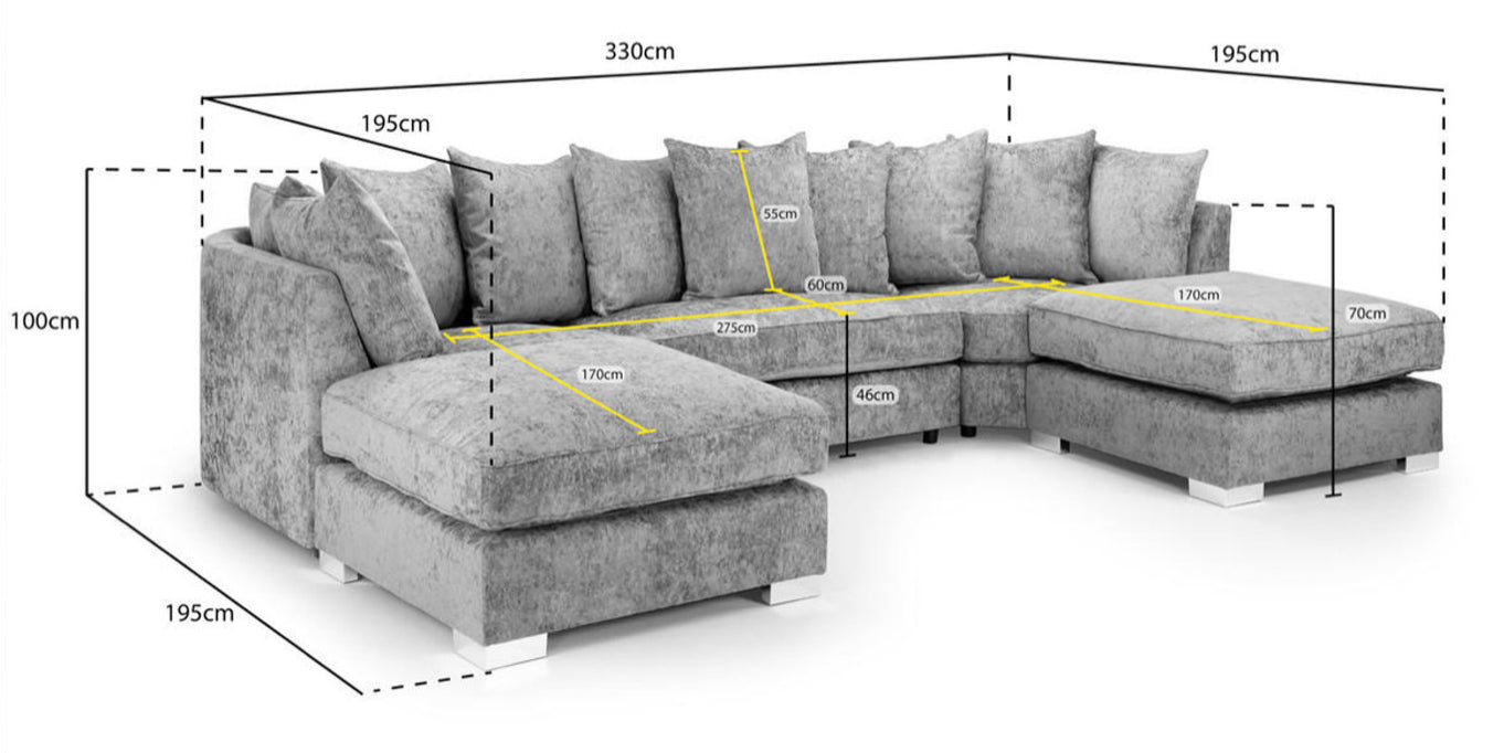 Bishop Scatterback U Shape 7 Seat Corner Sofa