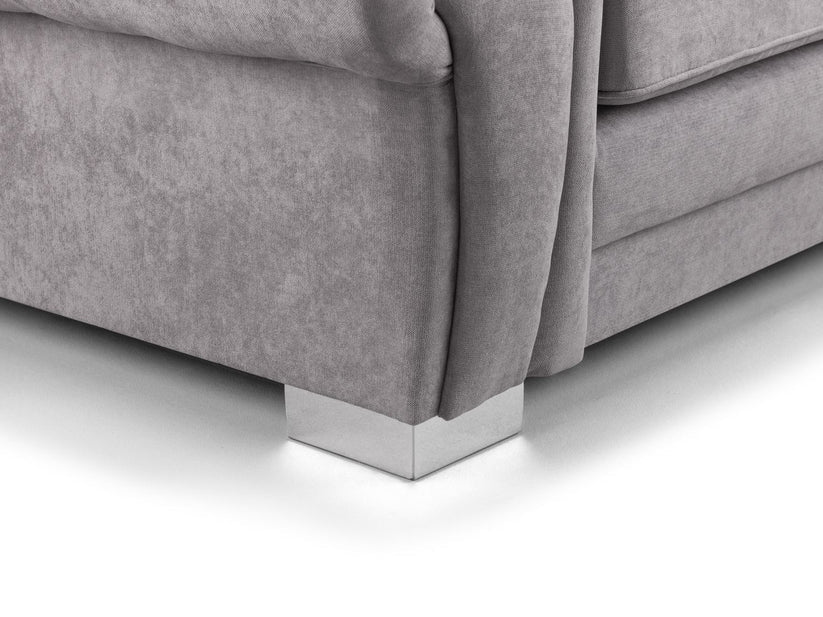 2 Seater Sofa Black Foam-Filled Cushions & Soft Fabric