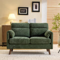 2 Seater Sofa, Modern Small Sofa with Soft Cushion and Tapered Legs | Compact Loveseat with Side Pocket Storage and Deep Seat, Perfect Couch for Living Room, Bedroom, Office, Apartment, Green