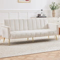 2 Seater Sofa Bed with Multi‑Position Backrest & Armrests, Velvet | Couch Bed Double with Metal Legs, Modern Loveseat Sofa for Living Room, Bedroom, Home Theater & Guest Room