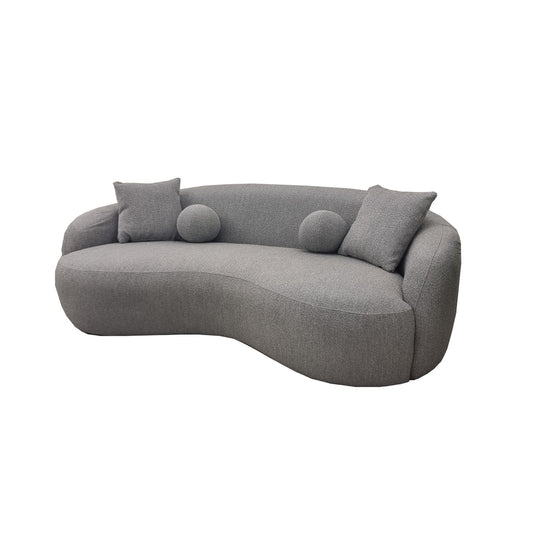 The Bunile Wave Boucle 3 Seater Sofa - Grey