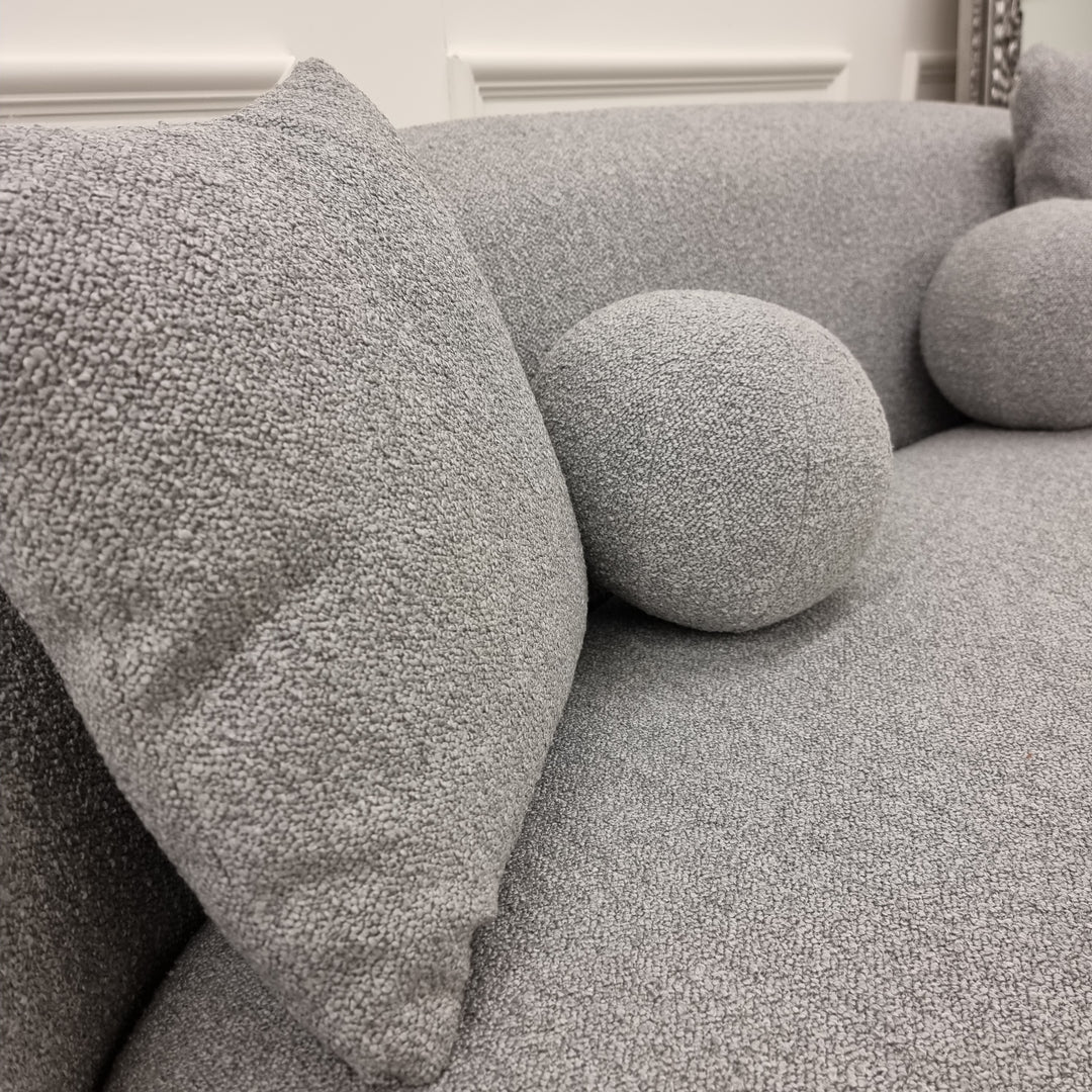 The Bunile Wave Boucle 3 Seater Sofa - Grey