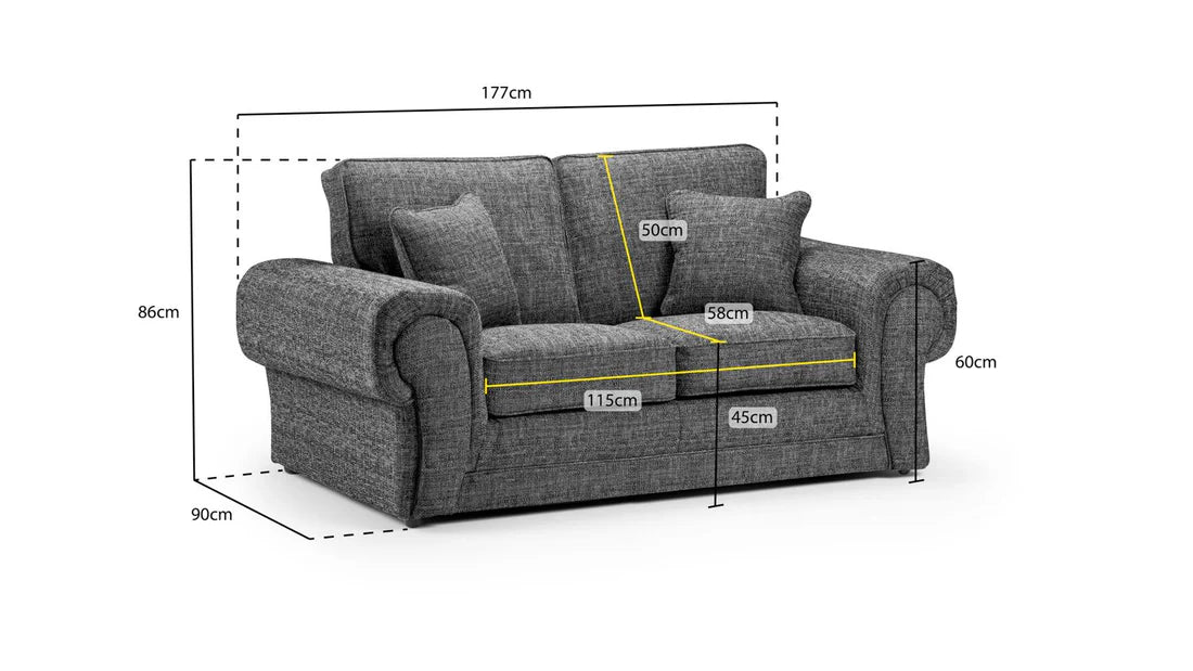 Wilcot Grey 2 Seater Cinema Sofa