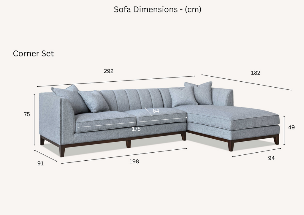 Aluxo Cooper Right Hand Charcoal Corner Sofa