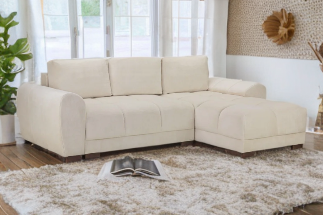 Azzuro Universal Cream Corner Sofa 4 Seater