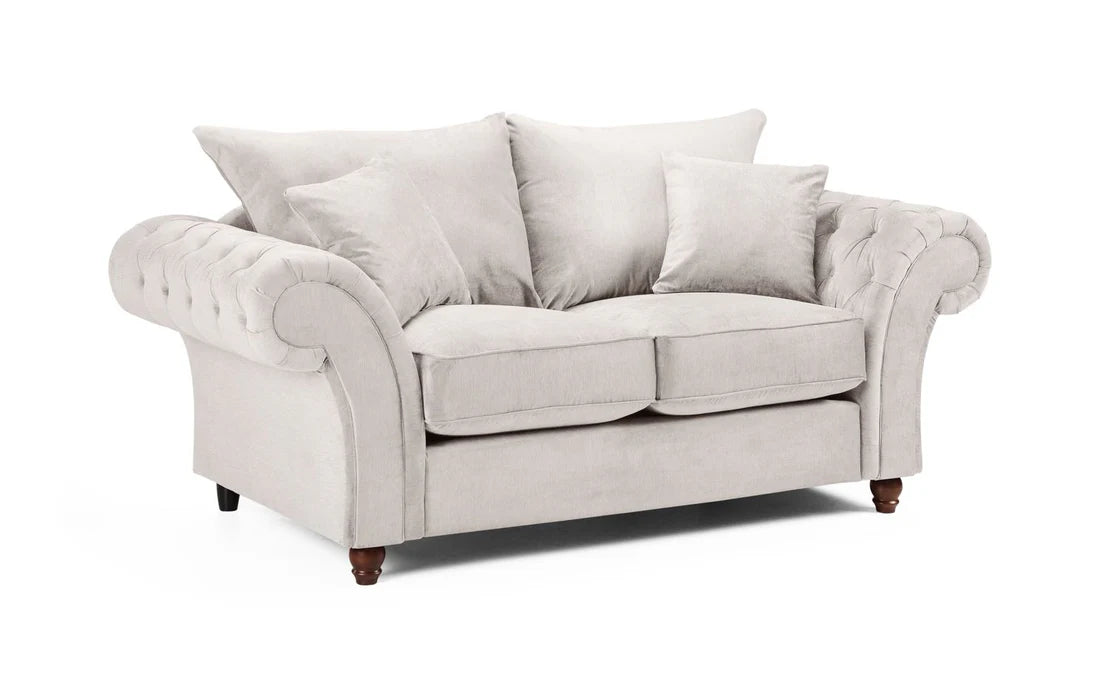 2 seater cream leather sofa