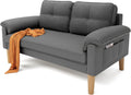 2-Seater Sofa, Small Couch 2-Seater with Armrest and Side Pocket, Modern Fabric Couch for Living Room, Home, Office, Easy Assembly, 145 X 77 X 77 Cm