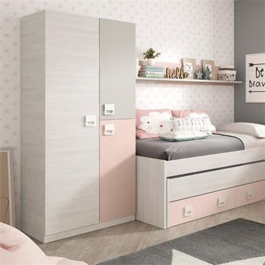 3 Door Grey Wardrobe