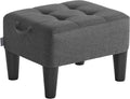 Foot Stool, Linen-Look Fabric Ottoman with Thick Cushion | Footstool, 150 Kg Weight Capacity, for Living Room, Bedroom, Entryway, Slate Grey and Ink Black LOM502G02