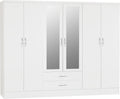 Nevada 6 Door 2 Drawer Wardrobe in White Gloss