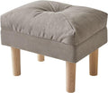 Foot Stool, Ottoman Small, Chair with Sponge Padded Seat, Footrest, Shoes Changing Wooden Stool for Living Room, Bedroom, Entryway, 40×29×32CM, Grey HBD023G