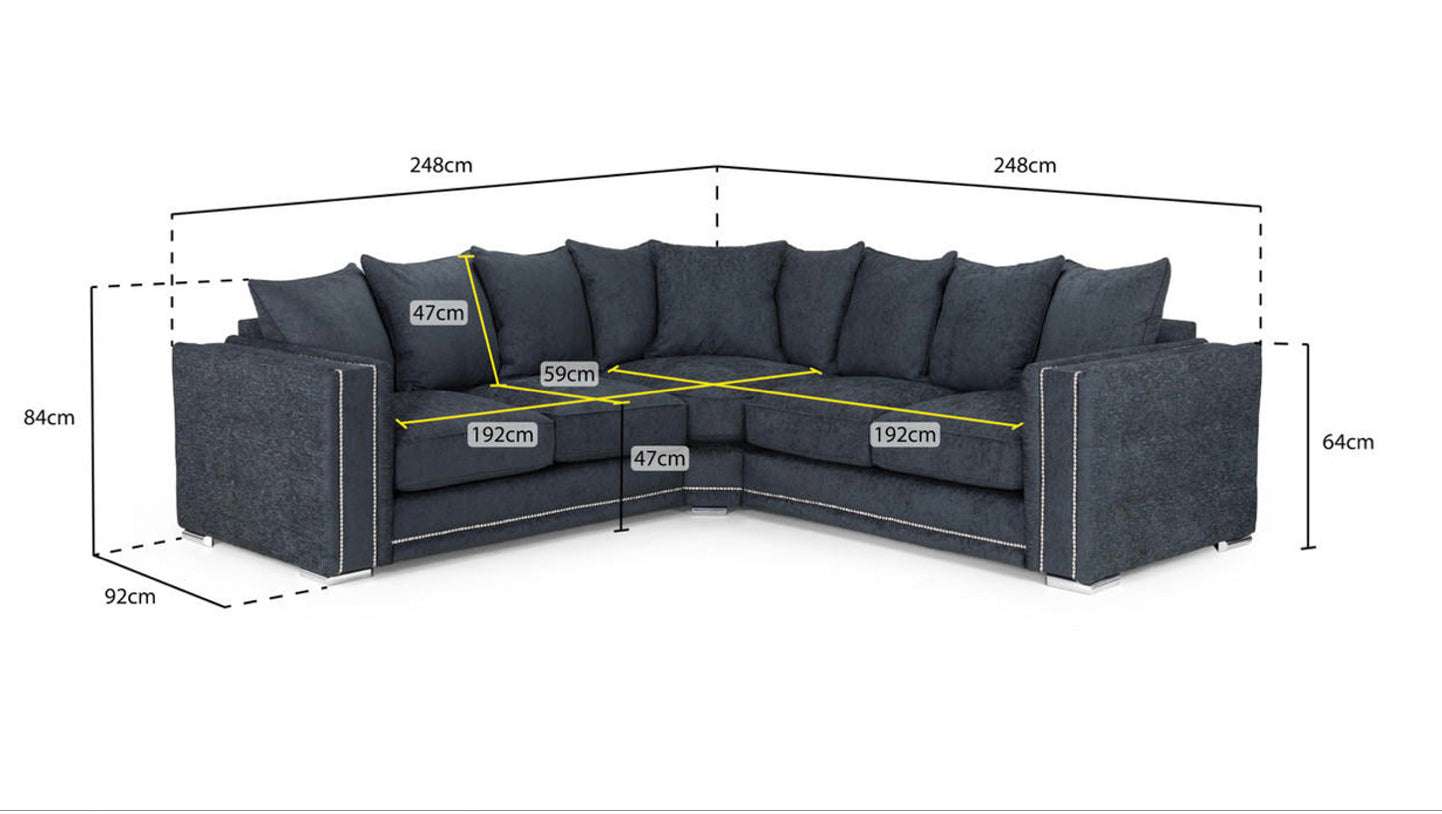 Bentley Corner Sofa - Charcoal