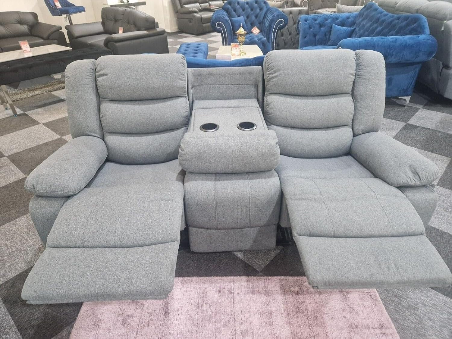 MNS Milano Fabric 3 Seater Recliner Sofa (3 Seater Only)