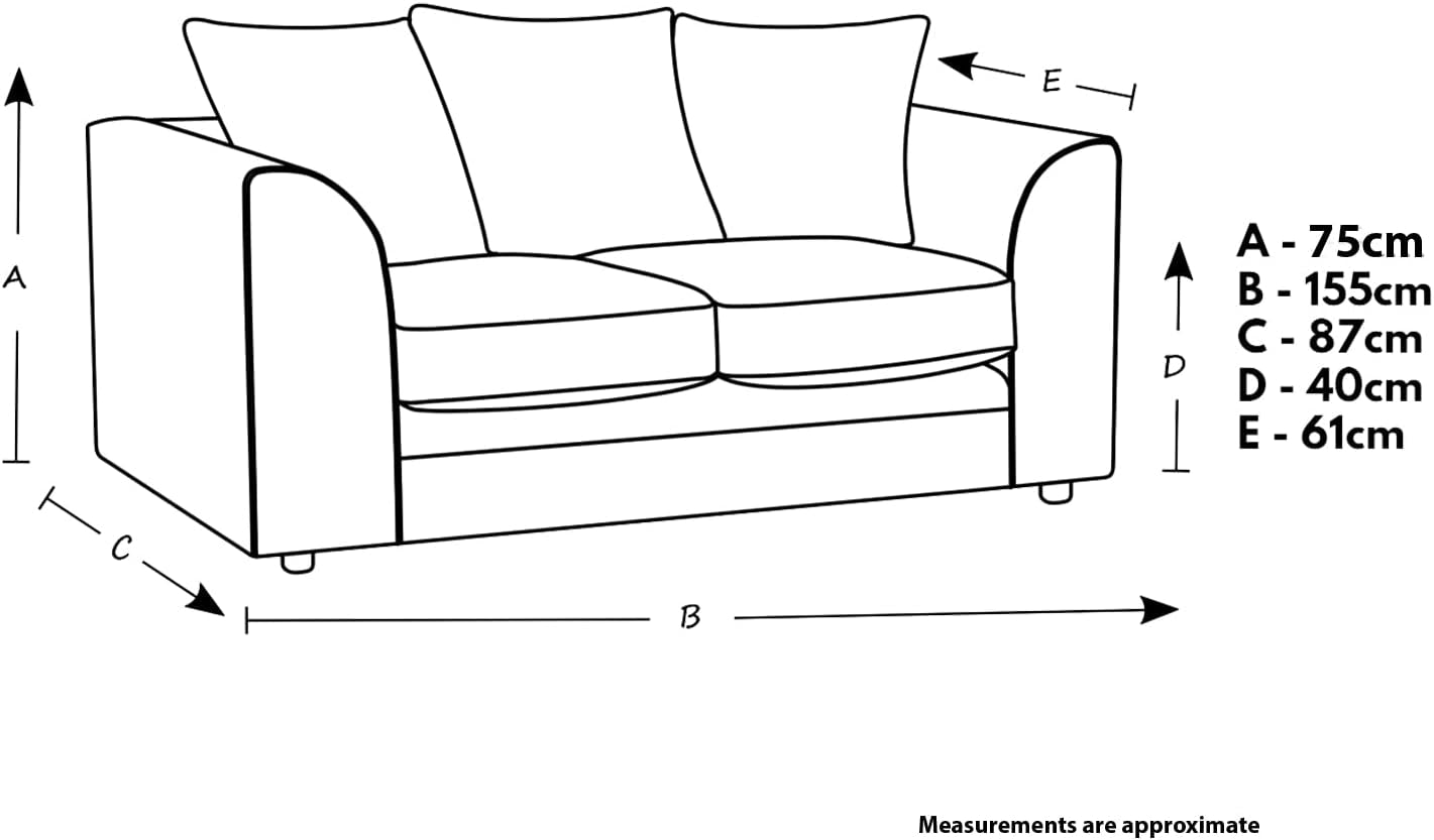 New Luxor Grey 2 Seater Soft Jumbo Cord Sofa | Soft 2 Seater Luxury Jumbo Cord Settee