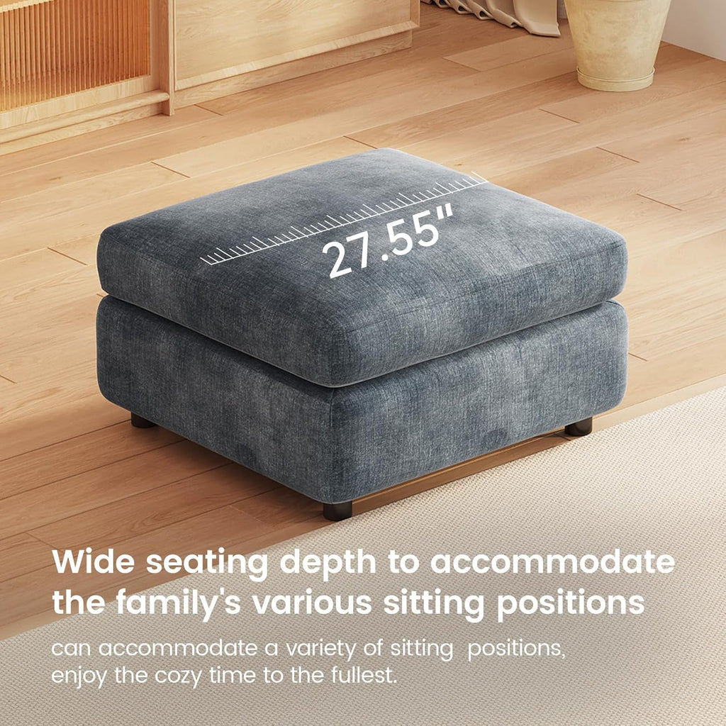 70Cm Rectangular Storage Ottoman, Light Blue Storage Bench | Polyester Upholstery with Hidden Storage, Comfortable Footrest or Extra Seat for Living Room, Bedroom or Entryway