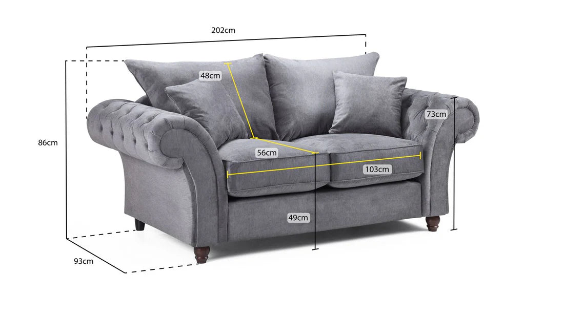 Windsor Fullback 2 Seater Cream Leather Sofa