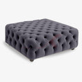 Diamond Tufted Ottoman Coffee Table – Velvet Upholstered Footstool Bench – Space-Saving & Oversized Sizes – Square Centerpiece for Living Room or Bedroom (Charcoal, Oversize)