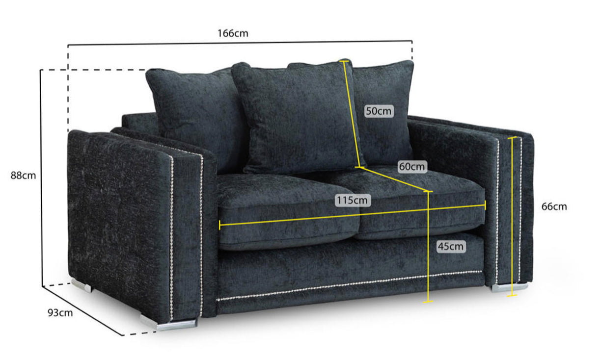 Bentley Sofa 2 Seater - Charcoal