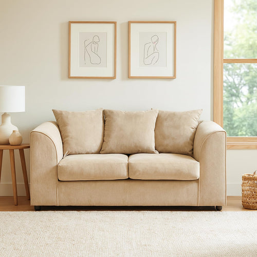 Casper Chenille Beige Fabric 2 Seater Sofa (Beige, 2 Seater Sofa)