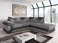 NEW LARGE DINO CORNER SOFA JUMBO CORD GREY BLACK or BEIGE BROWN LEFT or Right(Grey Black Right). Fire Resistant as per British Standards, Foam Filled Seats for Comfort.