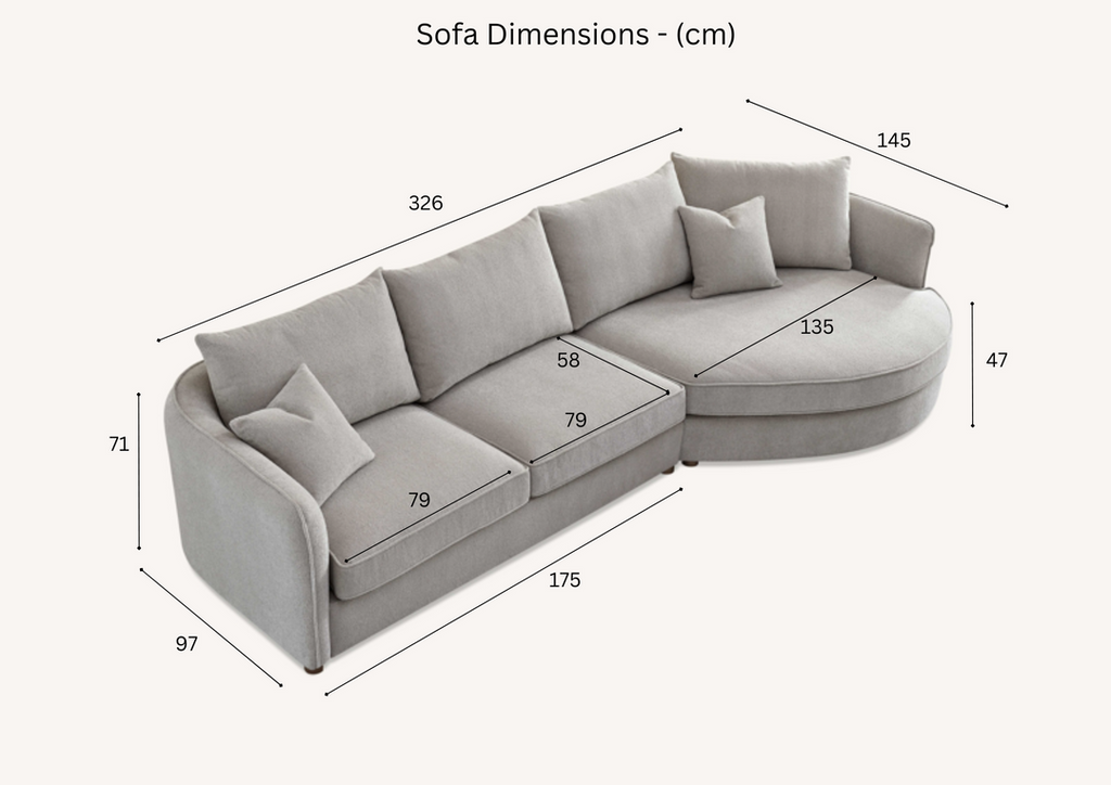 Aluxo Rubin Grey Corner Sofa in Pebble Boucle