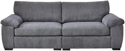 Jumbo Cord Sectional 3 Seater Sofa – Plush Support & Soft Cord Fabric | Space-Saving Split Design, Comfortable Sofa for Modern Living Rooms (Grey, 3 Seater)
