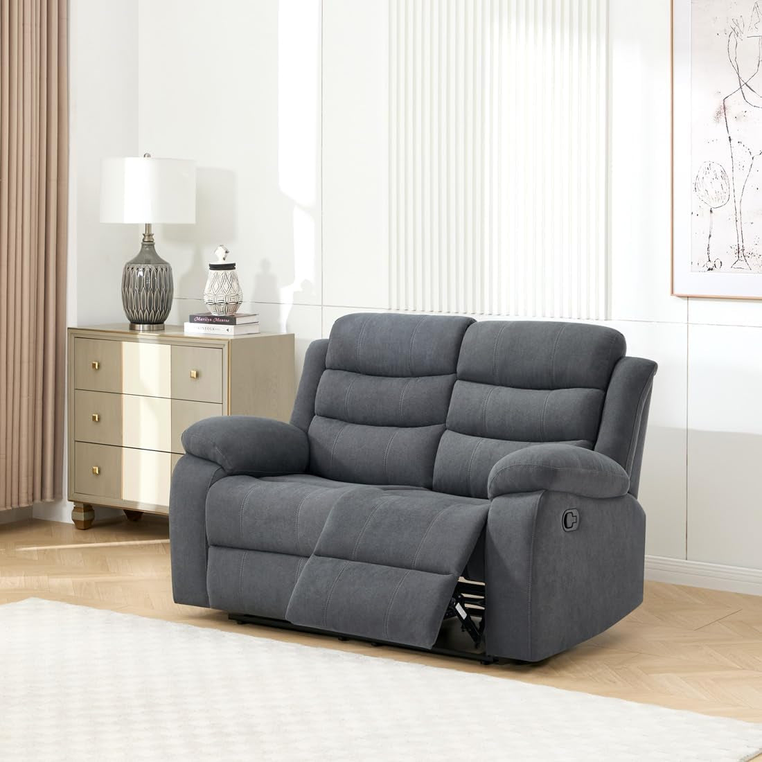 BOSTON MANUAL FABRIC RECLINER 3 + 2 + 1 SOFA ARMCHAIR SET SUITE