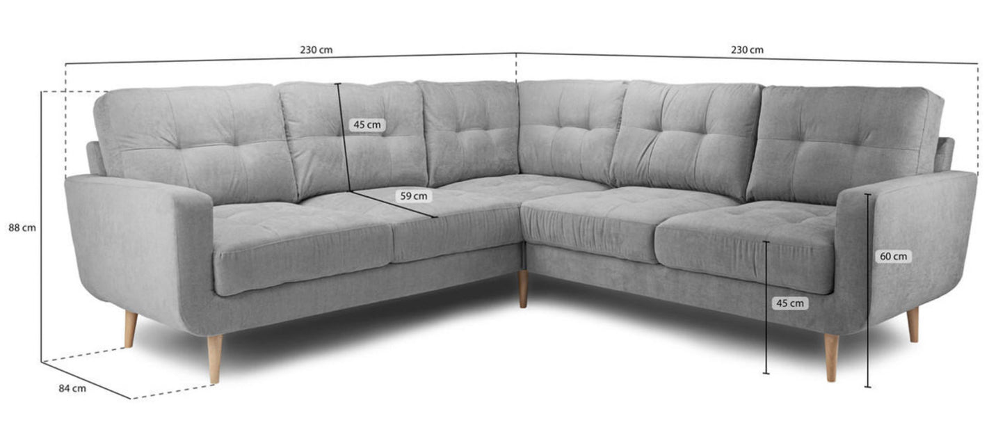 Aurora Large Corner Sofa - Grey