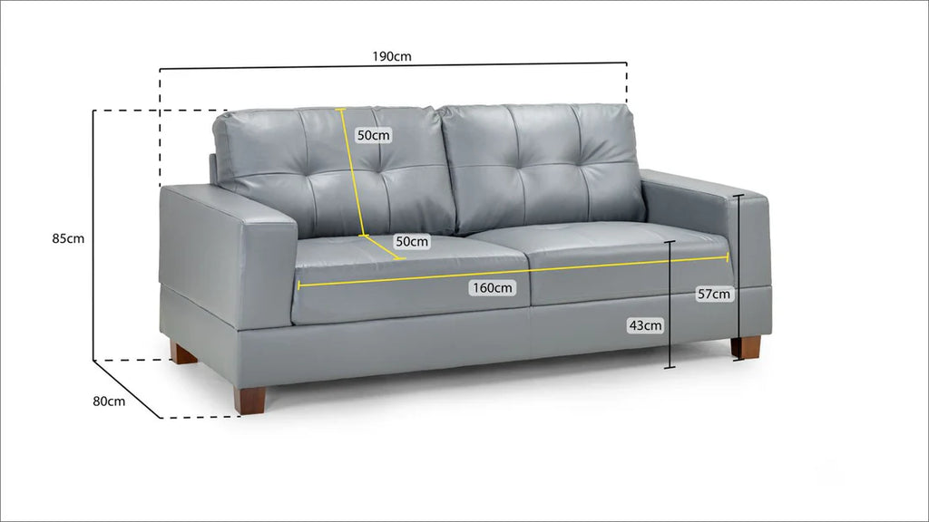 3 Seater in Grey Fabric Sofa Tweed