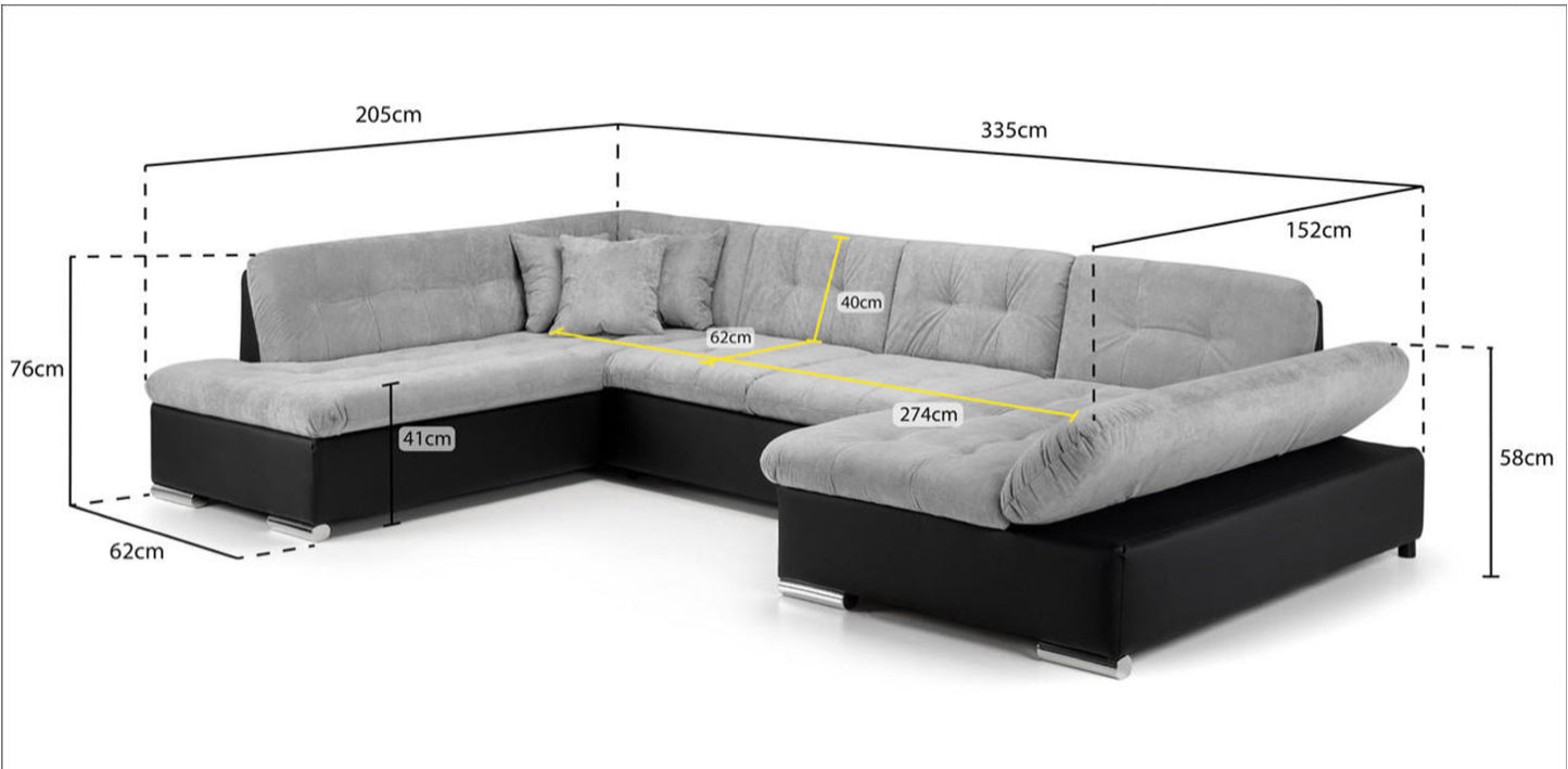 Bergen Sofabed Left Hand Corner Sofa - Grey