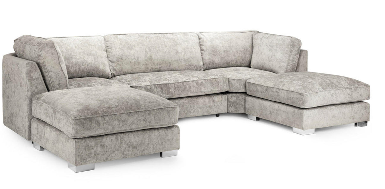 Bishop Full Cushion Seven Seater Corner Sofa Moveable Footstools