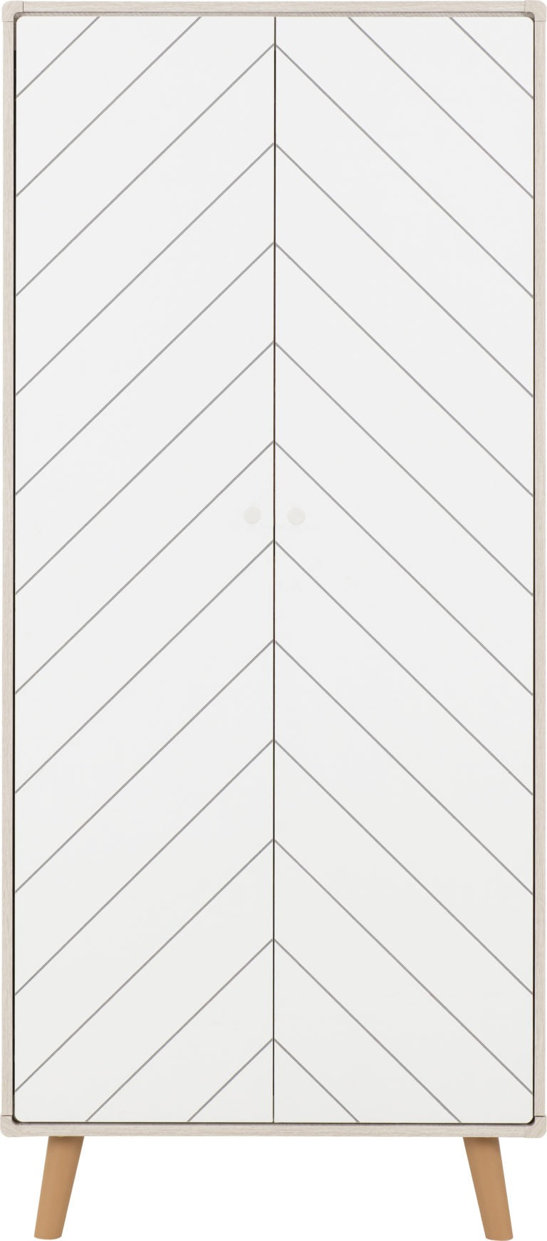 Emilia 2 Door Dusty Grey and White 180 cm width wardrobe