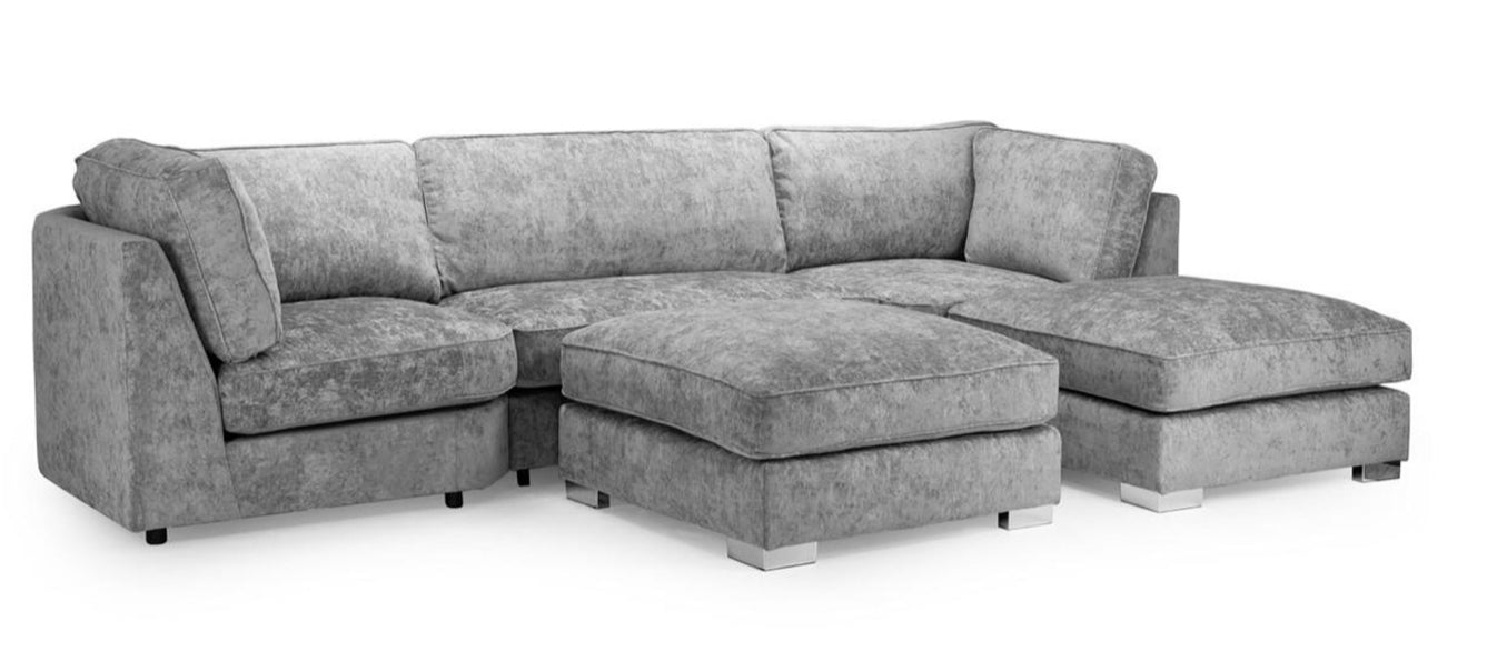 Bishop Full Cushion Seven Seater Corner Sofa Moveable Footstools