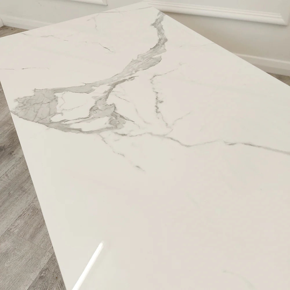 Geo Gold Whitewashed Coffee Table with Storage