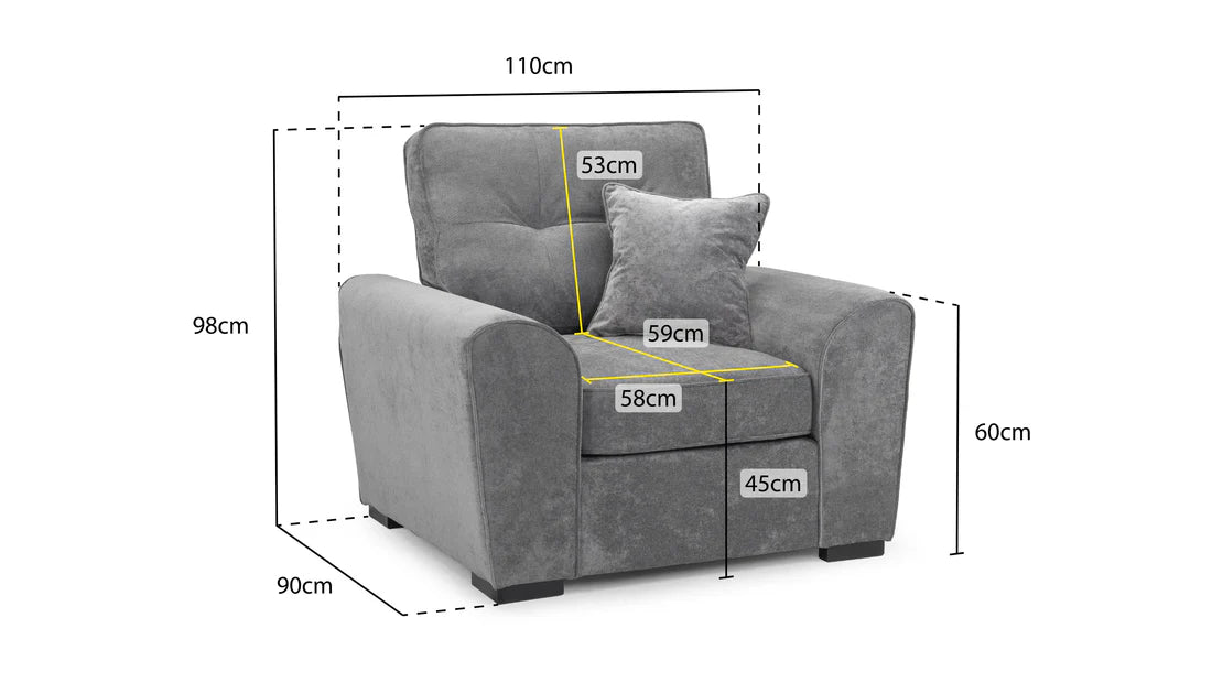 Maxwell Grey High Seat Armchairs UK