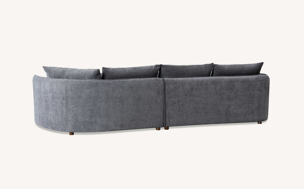 Aluxo Rubin Grey Corner Sofa in Pebble Boucle