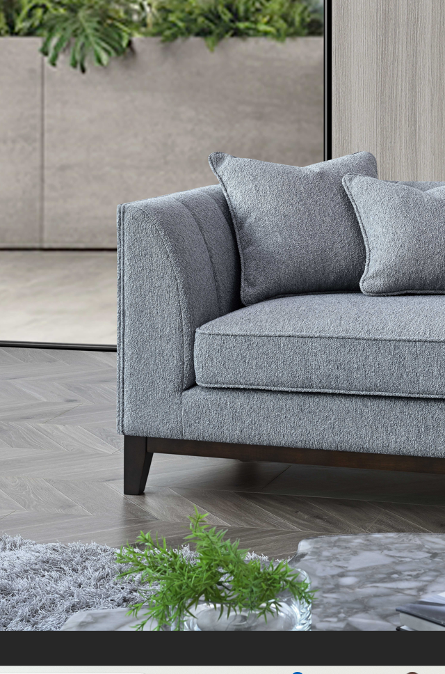 Aluxo Cooper Right Hand Charcoal Corner Sofa