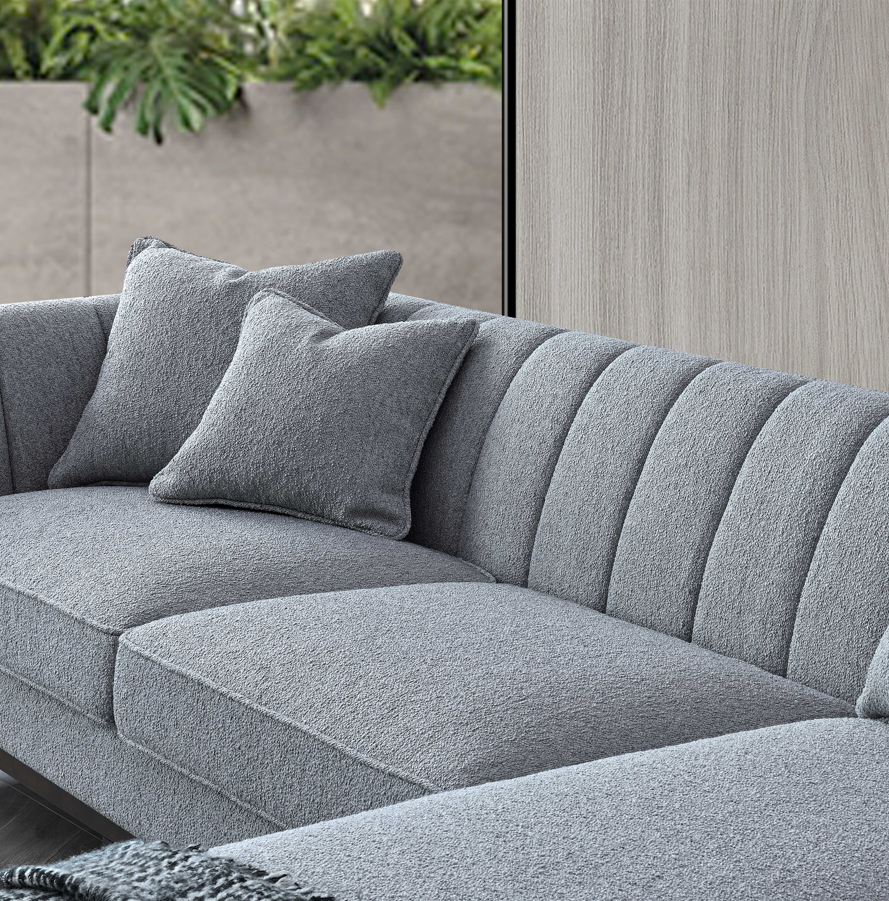 Aluxo Cooper Right Hand Charcoal Corner Sofa