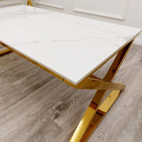 Coffee Table UK | Coffee Table Gold and Marble Sintered Top | Coffee Table