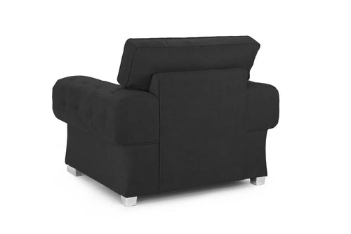 Armchair UK | Leather Black Armchair Sofa Foam-Filled Cushions | Living Room