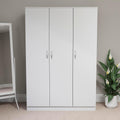 Riano 3 Door Wardrobe | White | Bedroom Furniture | 170H X 115.4W X 53D Cm | with Shelf & Hanging Rail | Large Capacity Storage