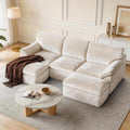 Boneless Cloud Sectional Sofa, 240Cm Modular Chenille Couch, Beige | No Assembly Needed, Expands in 72Hrs, 380Gsm Skin-Friendly Chenille Fabric, Perfect for Living Rooms & Apartments