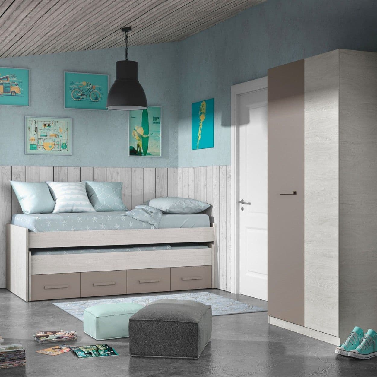 Almiron White High Gloss Wardrobe