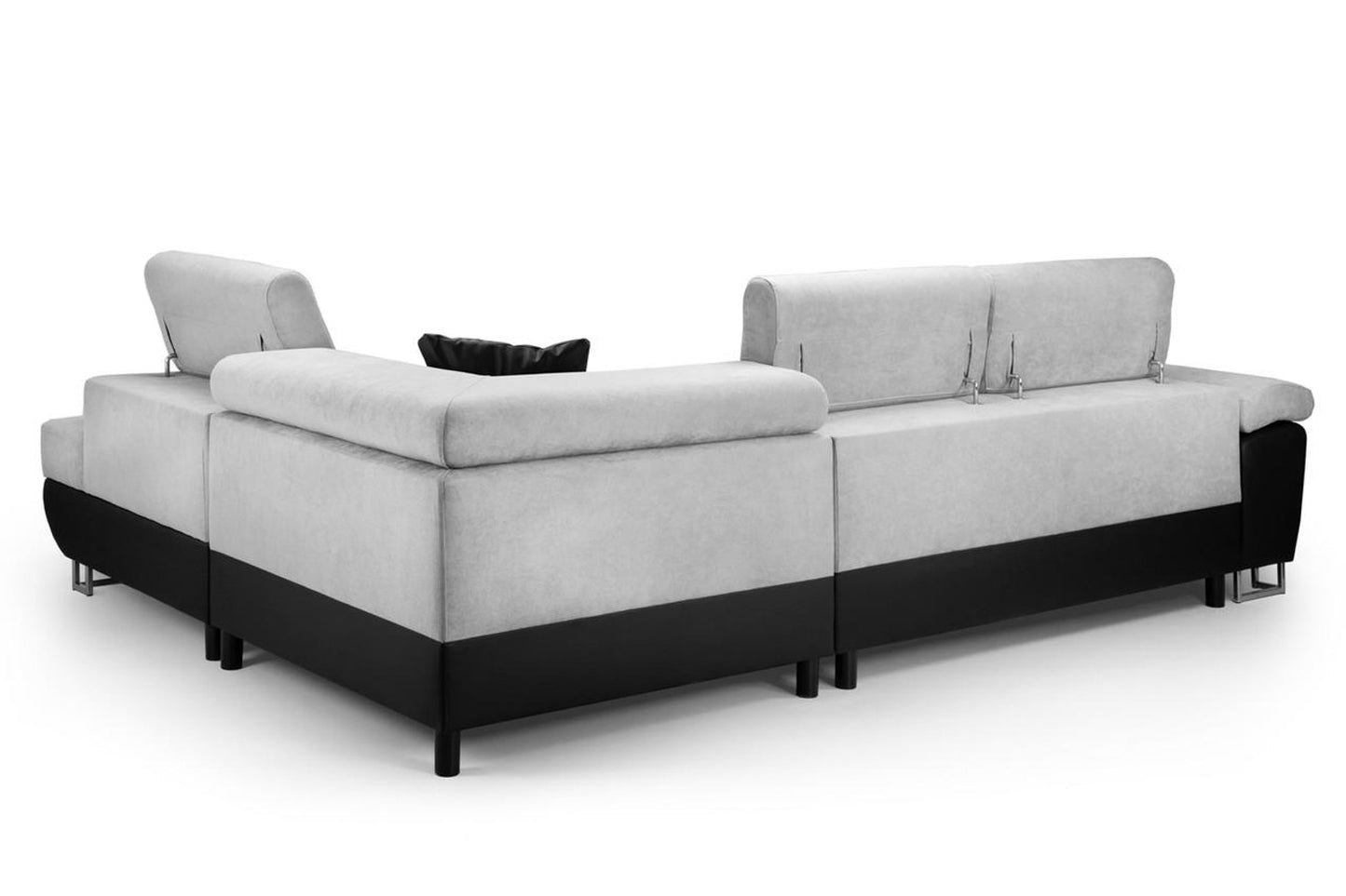 Anton Sofabed Right Hand Facing Corner Sofa - Black/Grey