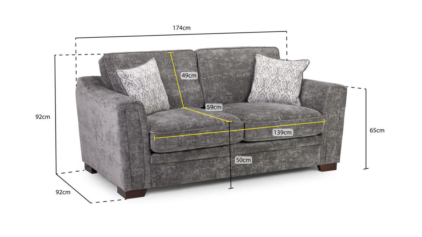 Astrid 2 Seater Sofa - Grey