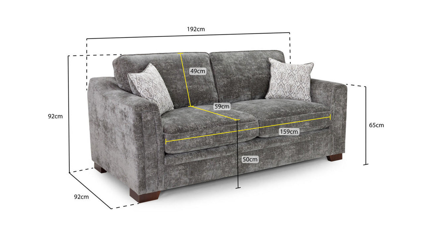 Astrid 3 Seater Sofa - Grey