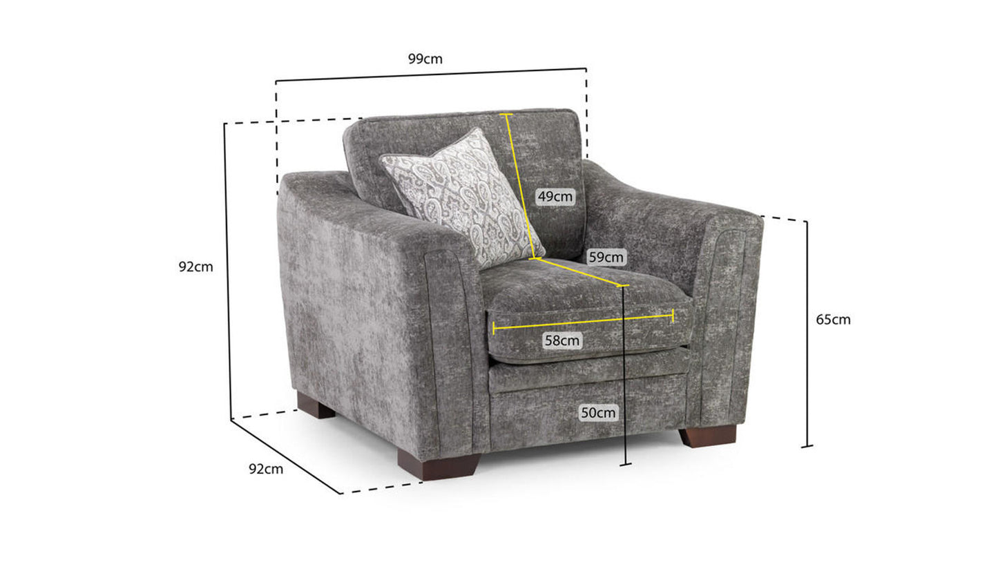 Astrid Sofa Armchair - Grey