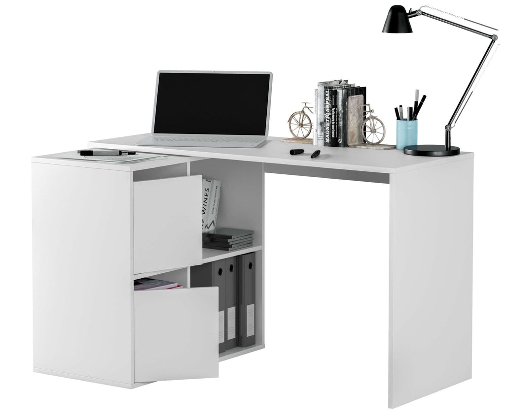 White Modern Orto Desk with Storage