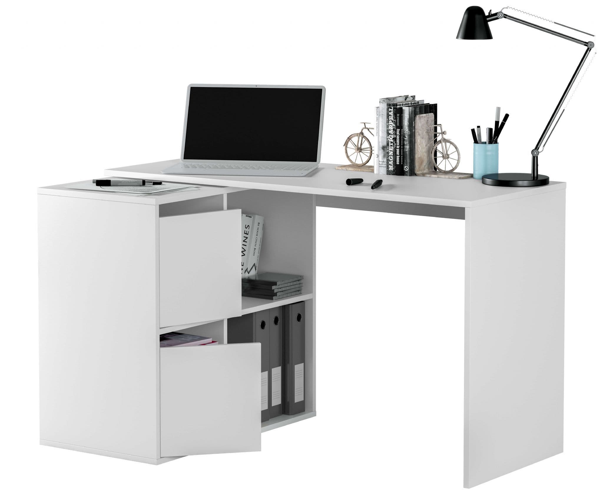 White Modern Orto Desk with Storage
