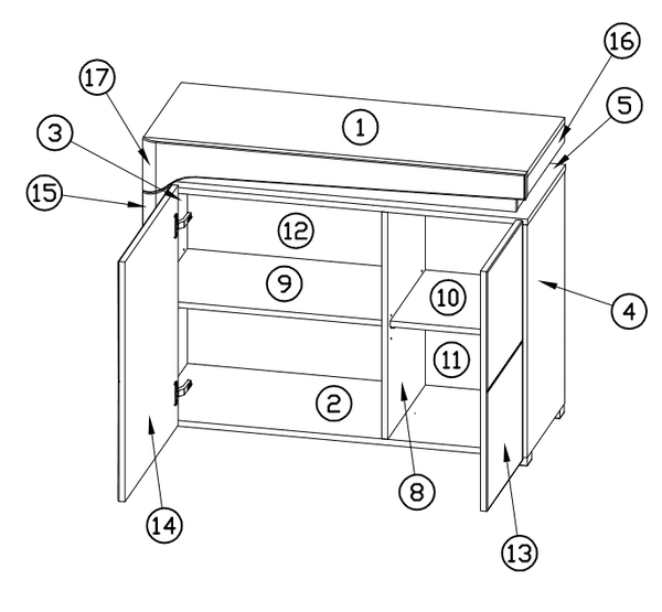 Tyler 2 Door Industrial Sideboard With Lights
